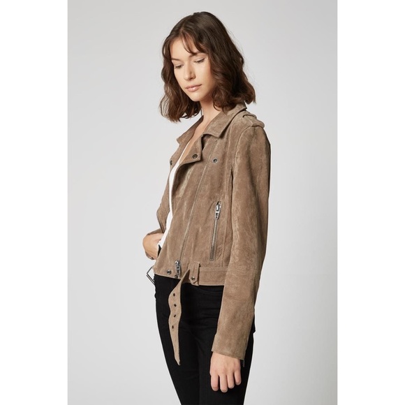 Blank NYC 100% Suede Leather Moto Biker Tan Jacket S - Picture 4 of 14